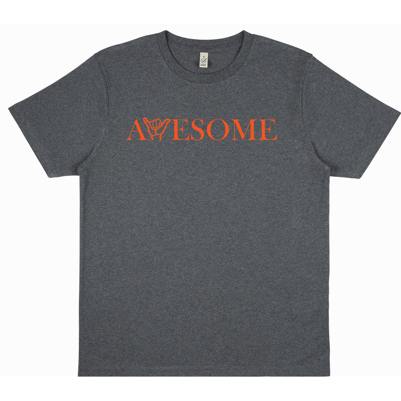Awesome Dark Heather/Orange T-Shirt