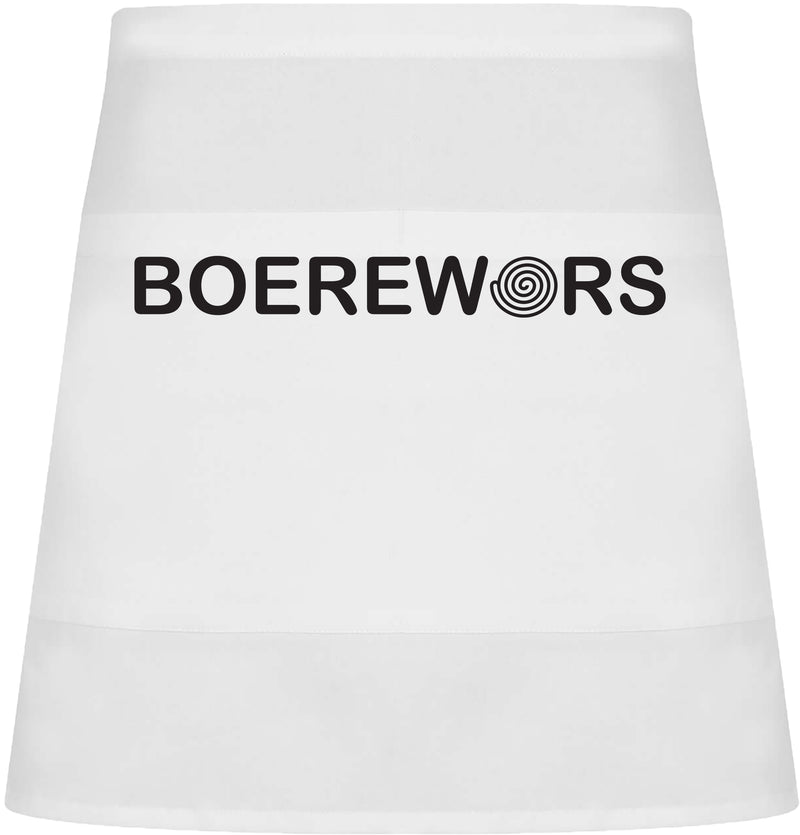 White Boerewors apron