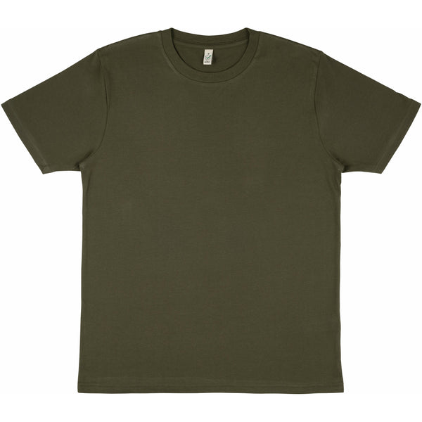 Moss Green 100% Organic Cotton Plain T-Shirt.